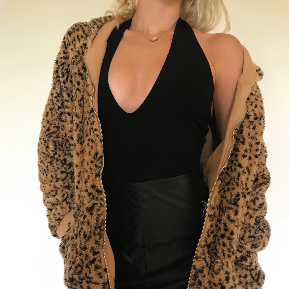 PacSun L.A. Hearts cheetah print fuzzy jacket - Picture 3 of 6